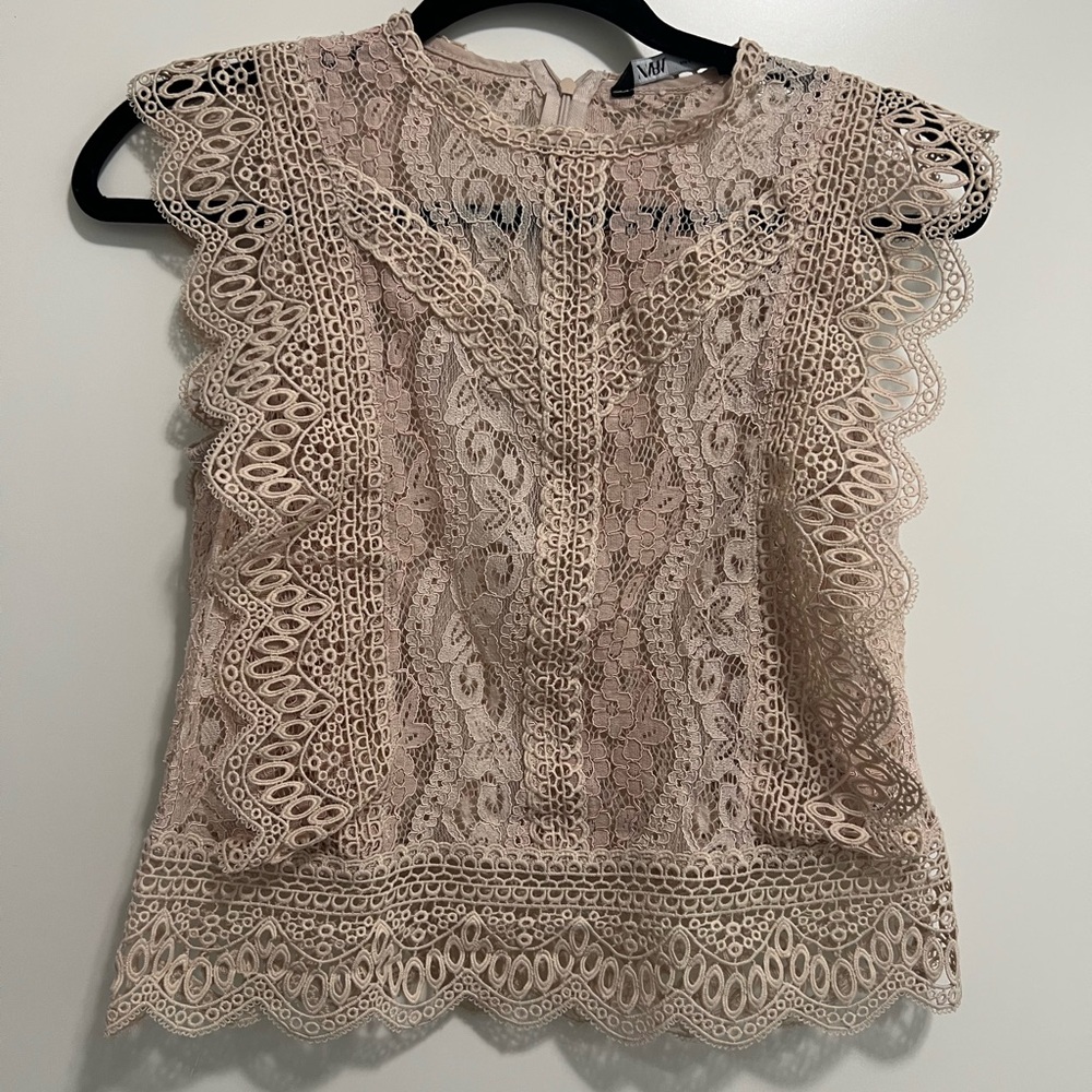 Elegant Lace Beige Top